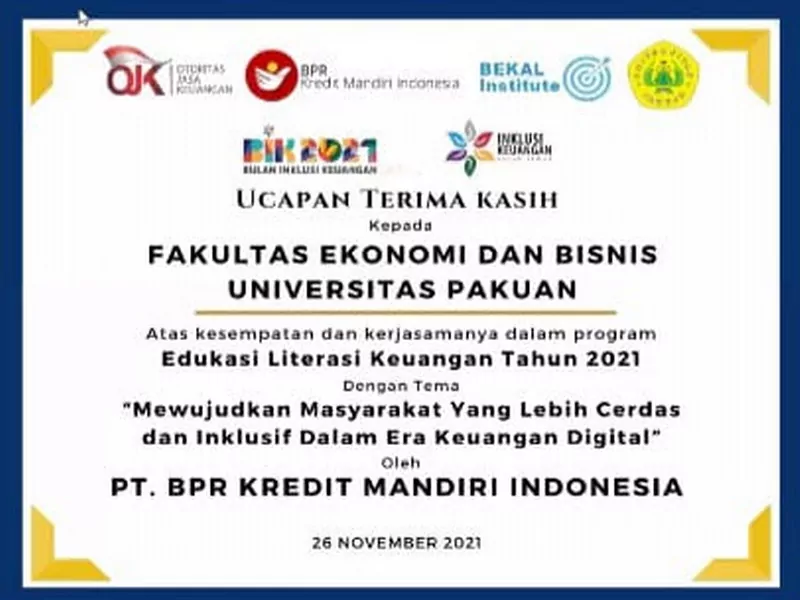 Webinar FEB Unpak Bersama BPR Kredit Mandiri Indonesia